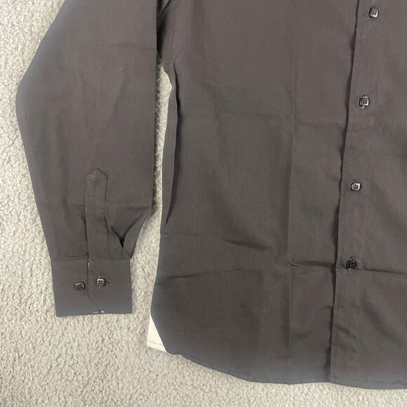 Vittorino Men's Large Black Solid Long Sleeve Button Up Shirt - Picture 10 of 16